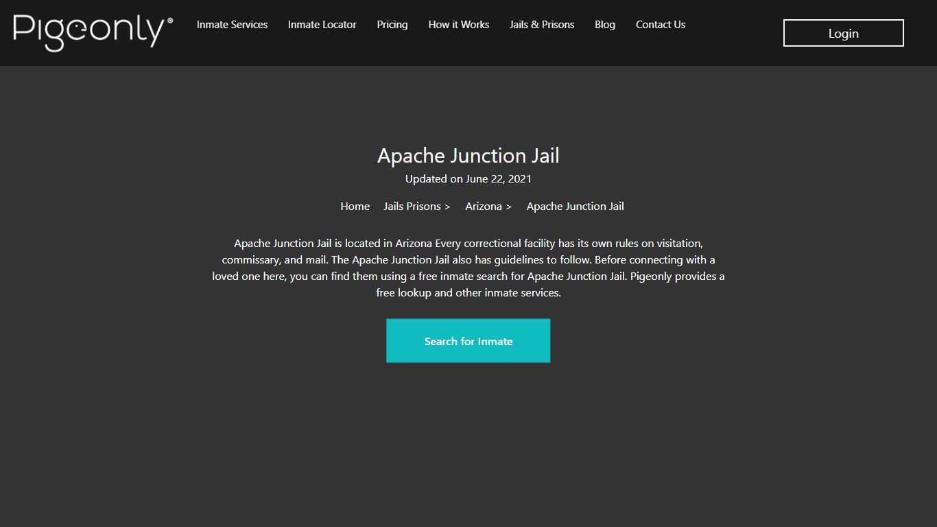 Apache Junction Jail Inmate Search | Arizona